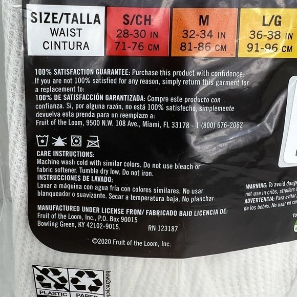 Fruit Of Loom Mens Thermal Waffle Pant Medium Base Bottom Underwear Natural New - Picture 8 of 12